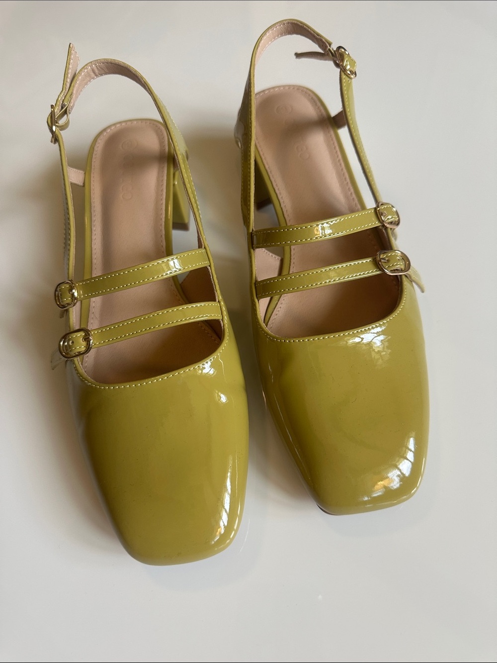 Chartreuse Mary Jane Slingback Heels